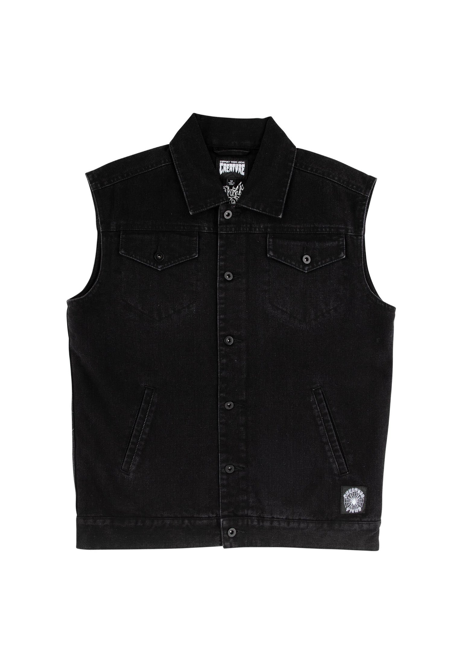 Resurrection Denim Creature Vest in black for men – TITUS