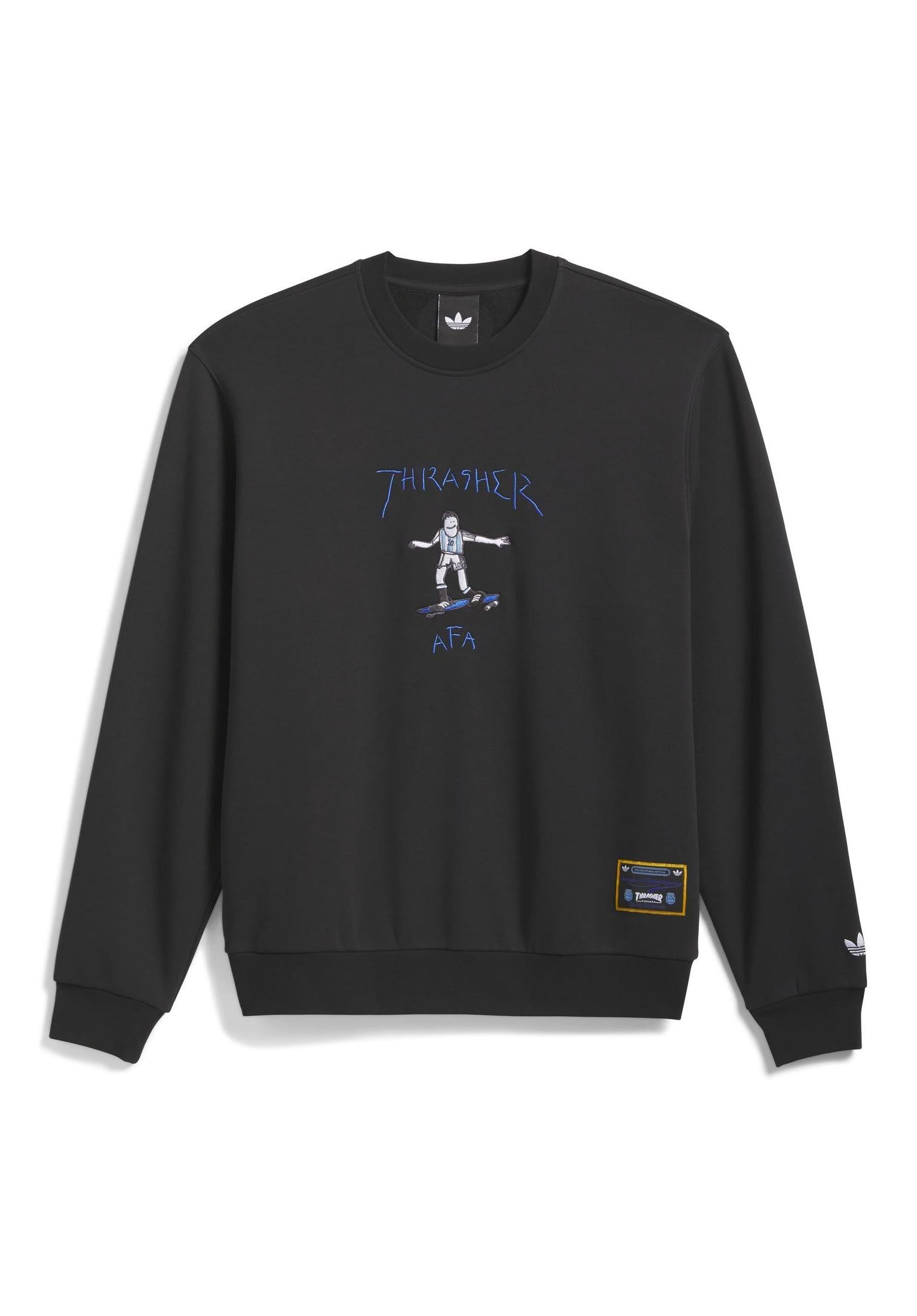 トップス THRASHER AFA GONZ CREW NECK L  Thrasher x AFA Gonz Crew adidas-skateboarding Sweatshirt in black