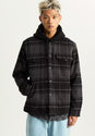 Piedmont Hooded Plaid Shacket black-asphaltheather Vorderansicht