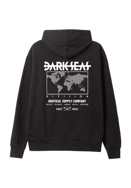 Dark Seas Worldwide Midweight Hoodie-sweater black – Vooraanzicht