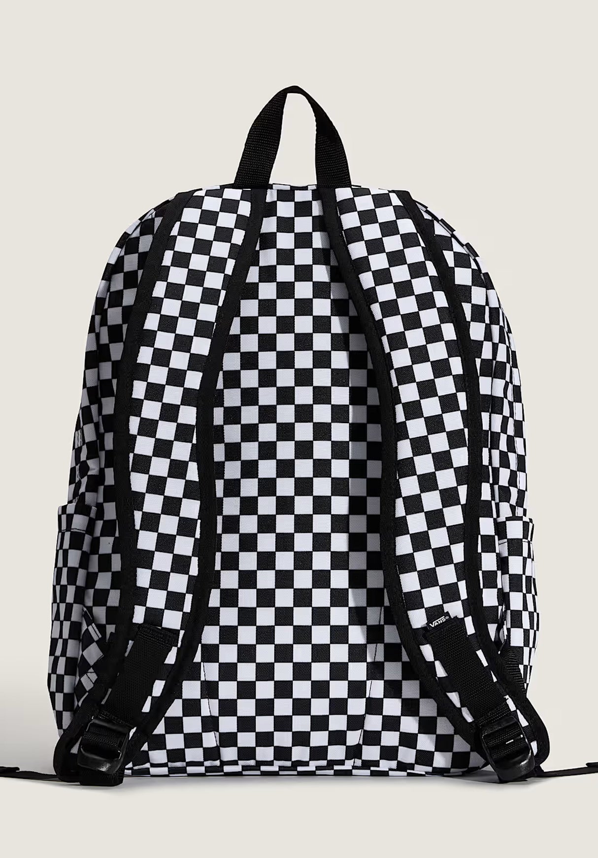 Old Skool Check Backpack black-white Rueckenansicht