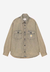 Tigan Shirt Jac blue-leathergarmentdyed Vorderansicht