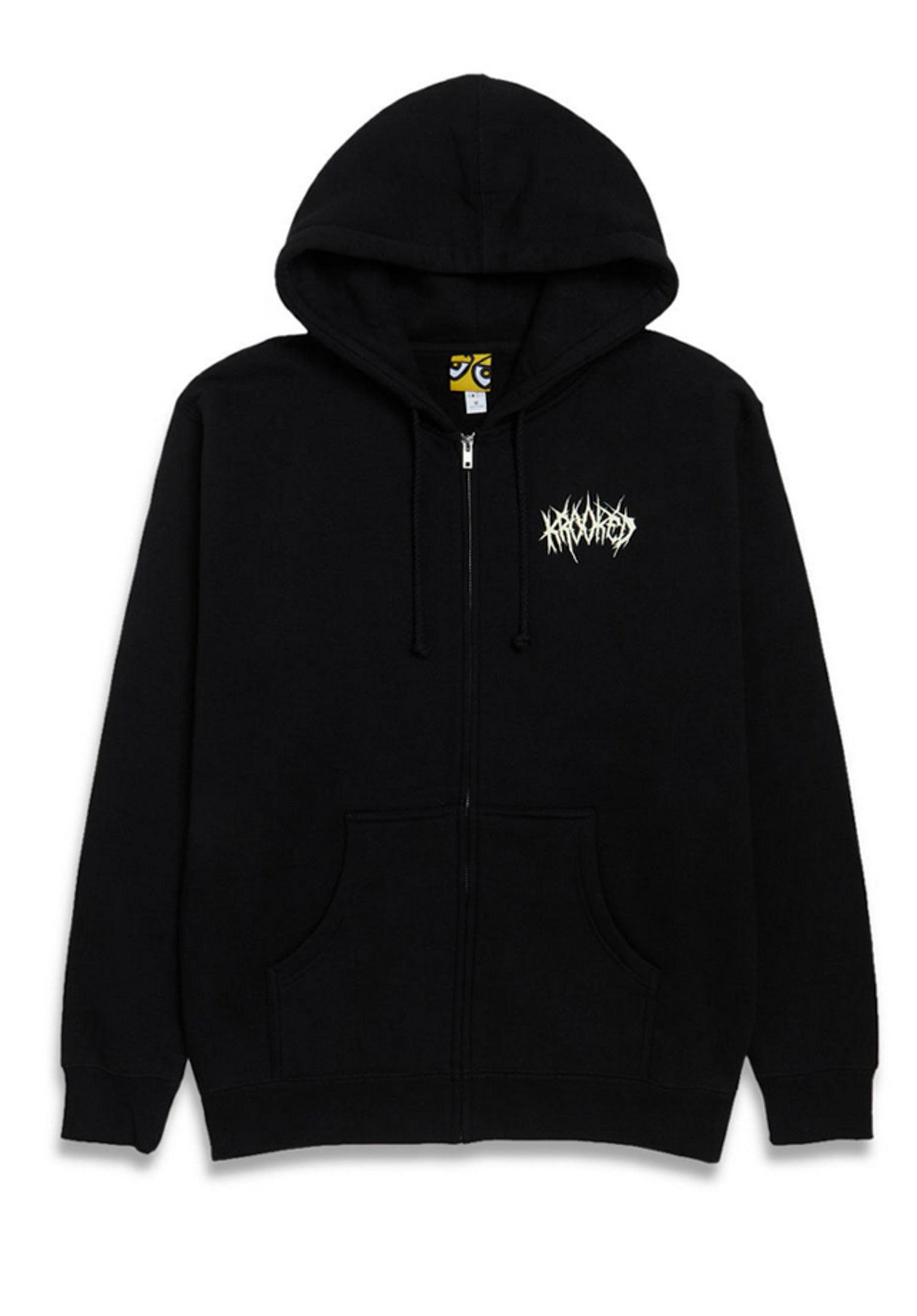Necroshmoo Krooked Zip-Hoodie in black-cream-yellow-orange for men