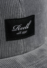 Flat 6-Panel Cap bluegrey-cord Rueckenansicht