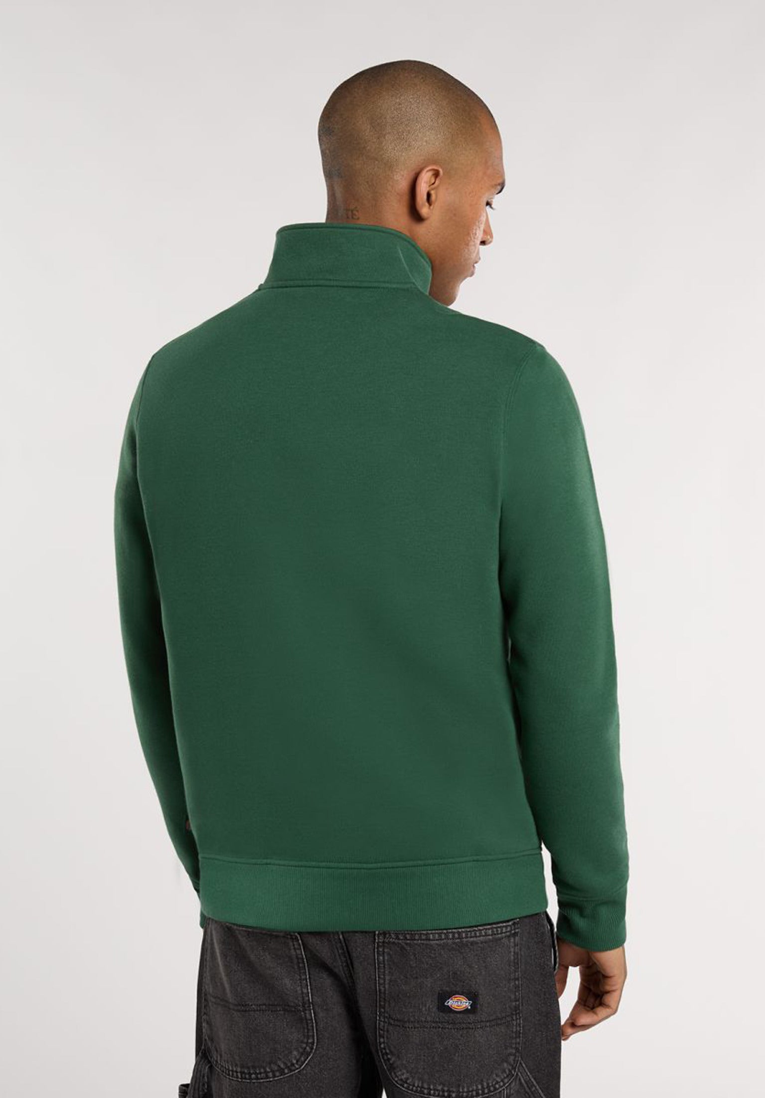 Oakport Quarter Zip Dickies Sweatshirt in pineneedlegreen for men