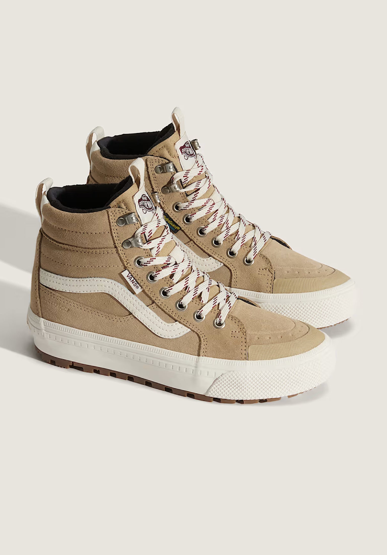 MTE Sk8-Hi Waterproof Insulated Vans Womens Shoes in tan-white for