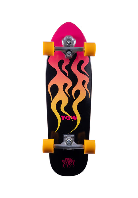 Erin Brooks Power Blaze 31.5 Surfskate black-orange-pink Vorderansicht