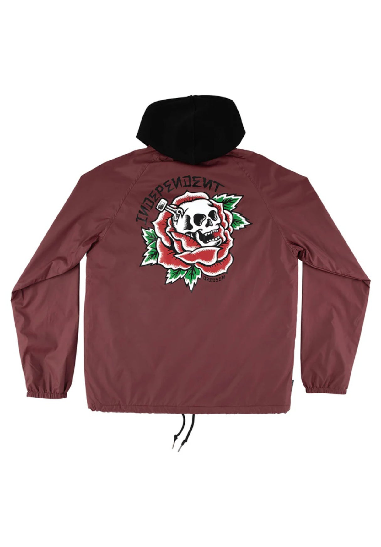 Dressen Skull Rose burgundy Rueckenansicht