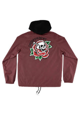 Dressen Skull Rose burgundy Rueckenansicht