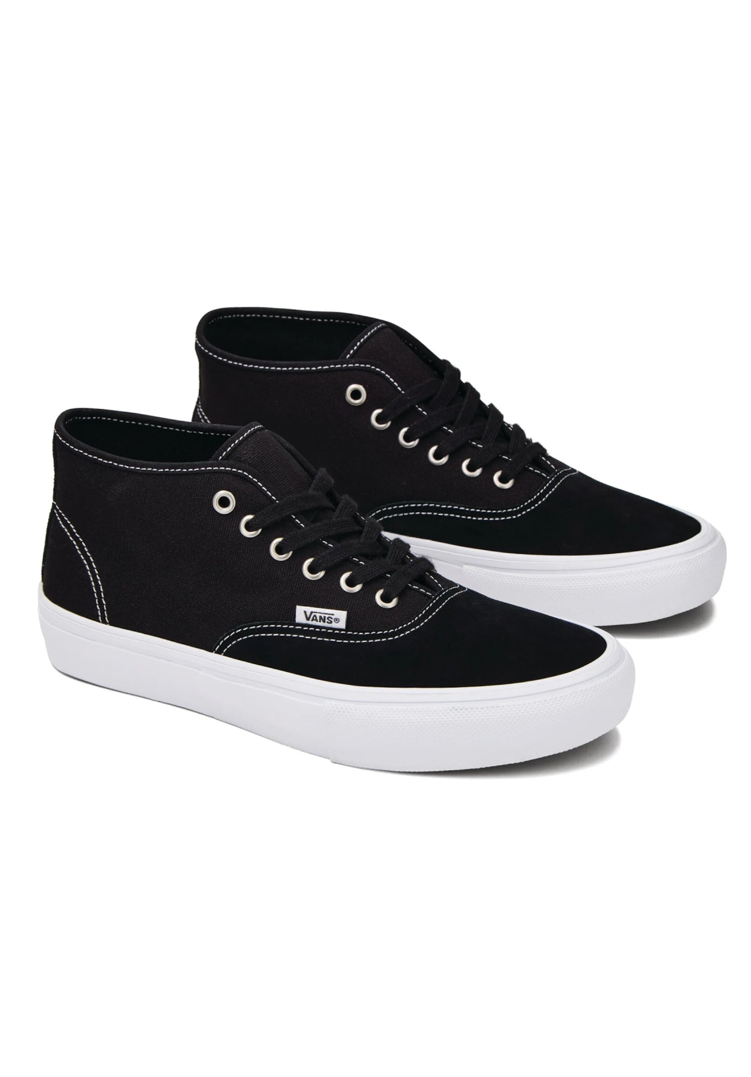 Skate Authentic Mid Vans Mens Shoes in black-white for men – TITUS