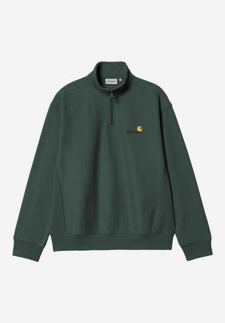 Half Zip American Script kalegreen Vorderansicht