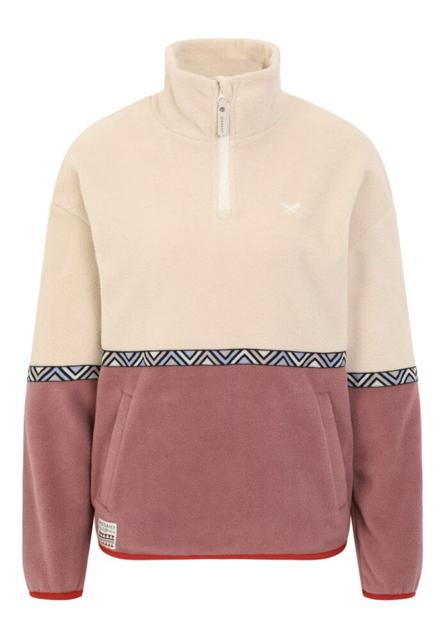 Holina Fleece Troyer plum Vorderansicht