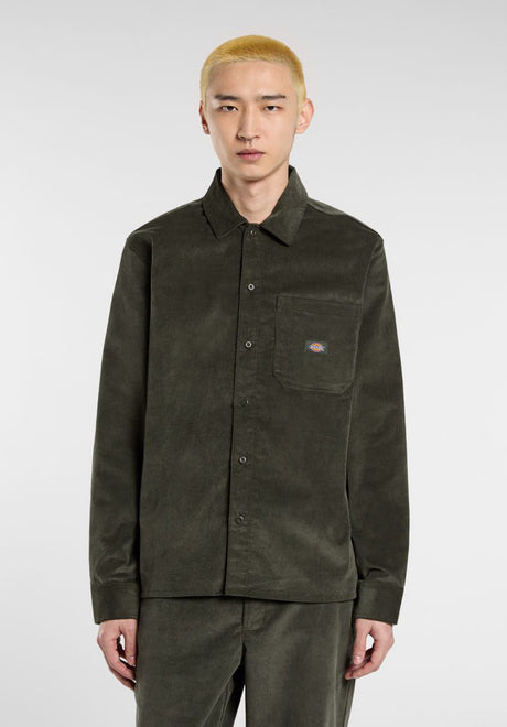 Corduroy Shirt olivegreen Vorderansicht