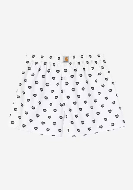 Cotton Boxer heartprint-white-black Vorderansicht