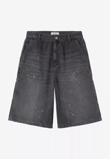 W' Nixon Double Knee bluedestroywash-splatter Vorderansicht