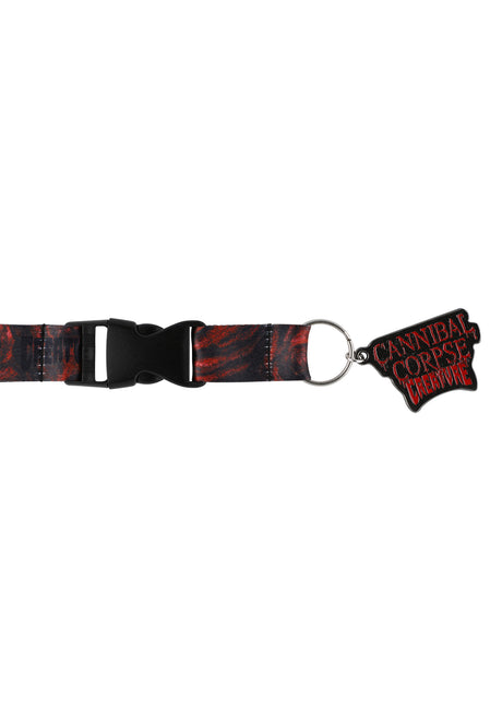x Cannibal Corpse Key Chain Lanyard red-black Vorderansicht