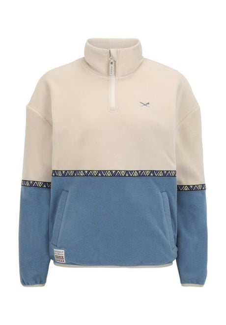 Holina Fleece Troyer greyblue Vorderansicht