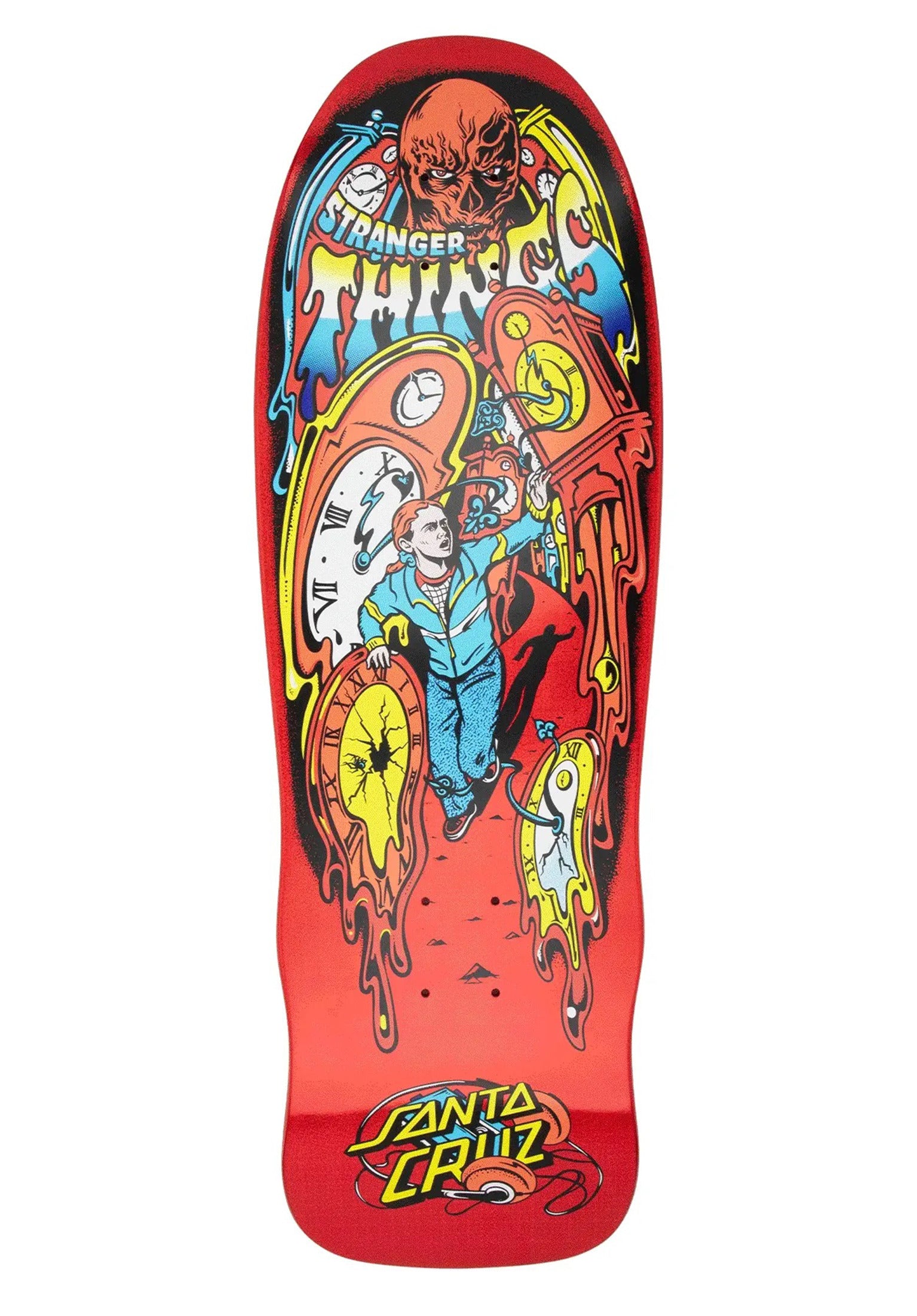 X Stranger Things Grabke Max Melting Clock Santa-Cruz Deck in glow