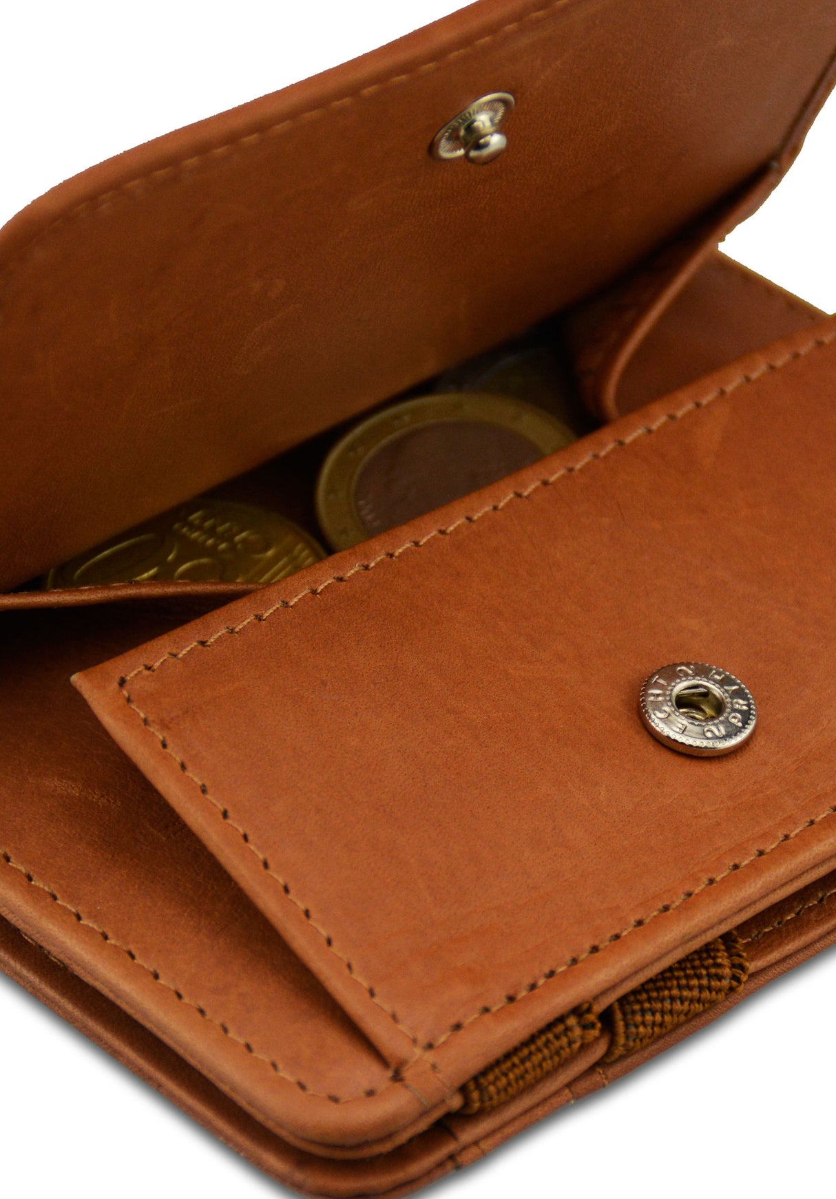 Magic Coin Wallet RFID cognac Rueckenansicht