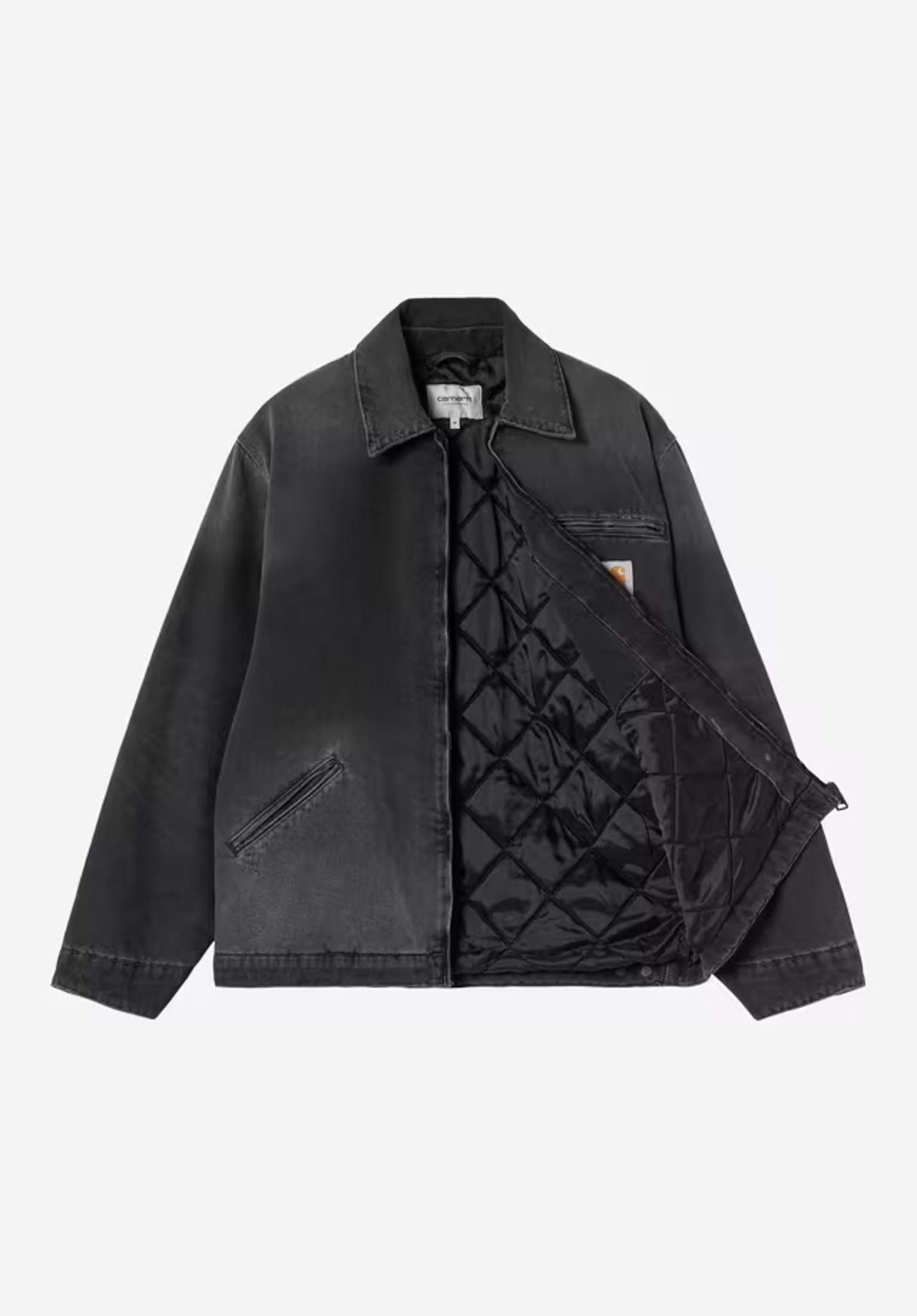 OG Detroit Carhartt WIP Winterjas in blackgridwash voor mannen – TITUS