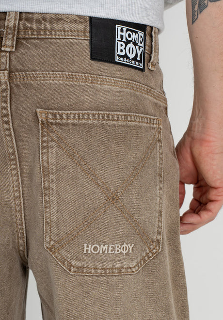 X-tra Baggy Dye Denim washedbrown Closeup2