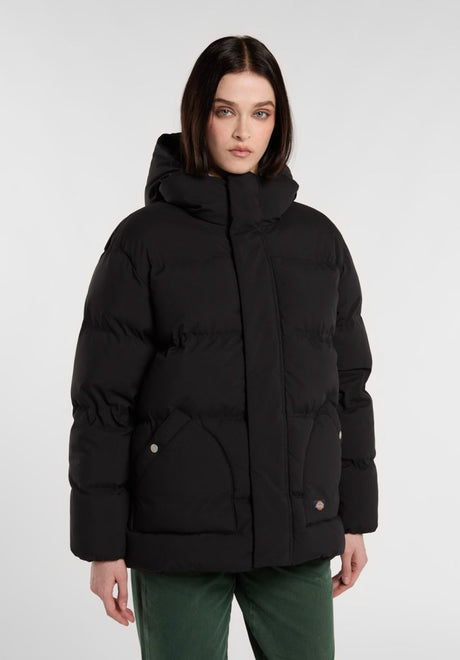 Eagleville Hooded Puffer black Vorderansicht