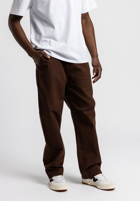 Workpant darkbrowndenim-washed Rueckenansicht