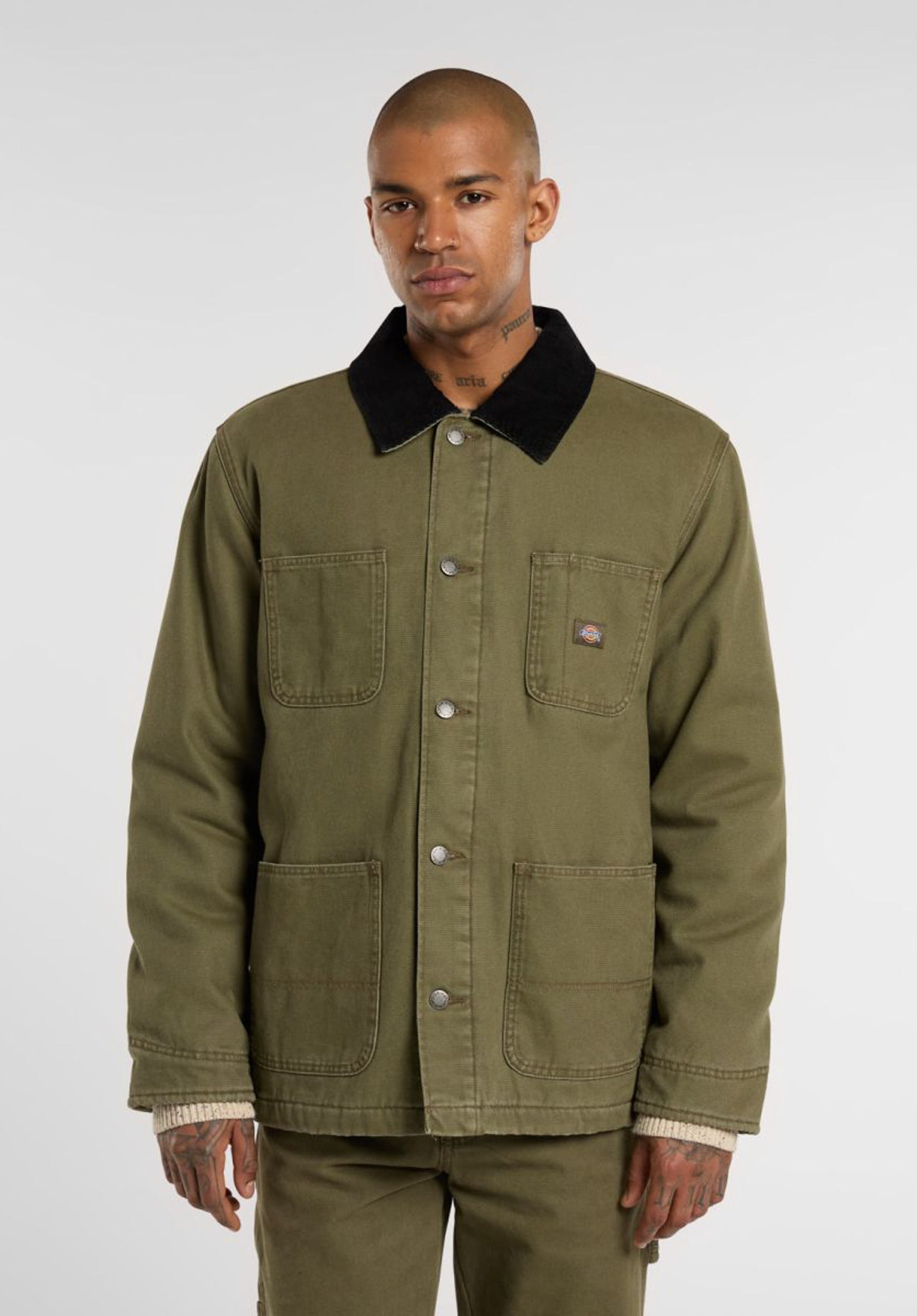 Chore Jacket Lined Canvas Dickies Winterjas in militarygreen voor
