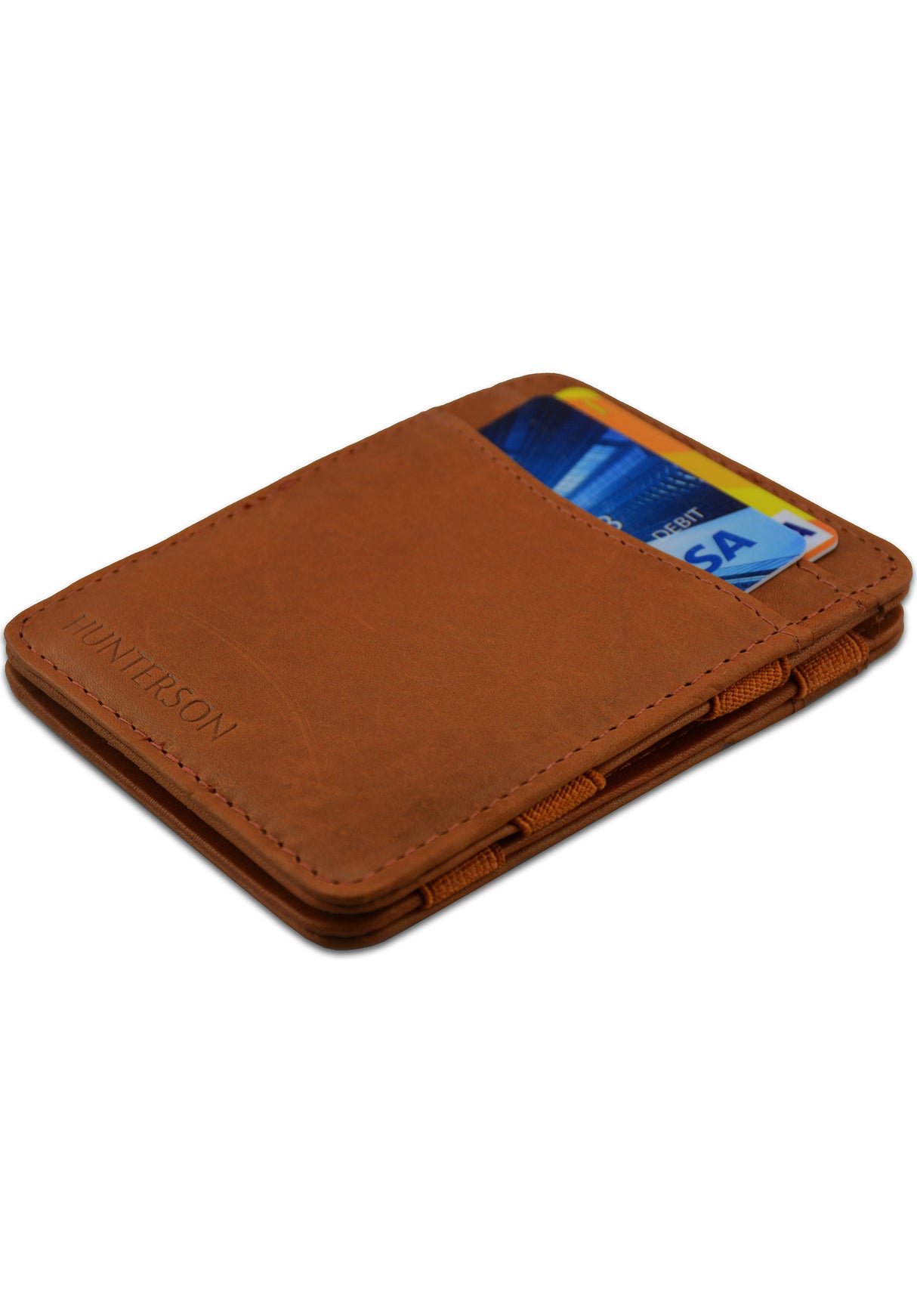 Magic Wallet RFID cognac Closeup1