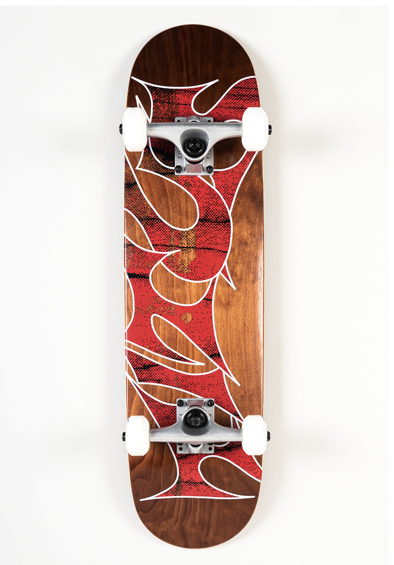 Classic Logo Mini TITUS Skateboard Complete in brown-stained
