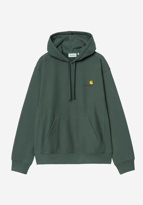 Carhartt WIP Hooded American Script Hoodie kalegreen – Set forfra