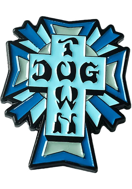 Enamel Pin Cross Logo blue Vorderansicht
