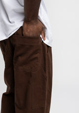 Workpant darkbrowndenim-washed Closeup2