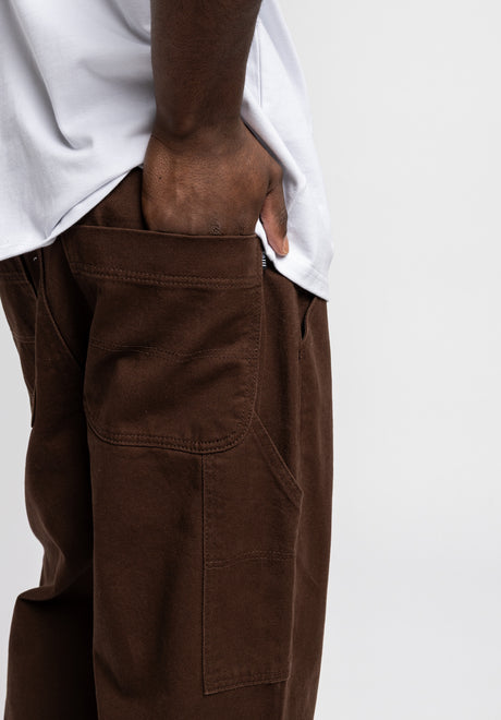 Workpant darkbrowndenim-washed Closeup2
