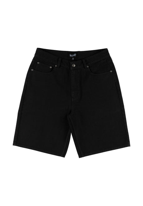 Chasm Baggy Denim Short washed-black Vorderansicht