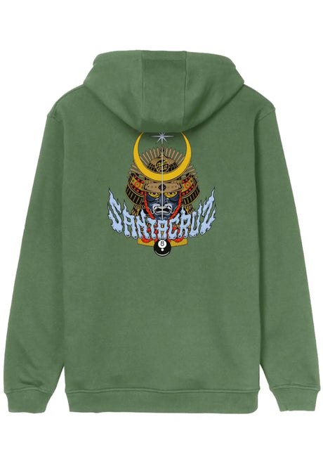 Santa-Cruz Winkowski 8 Ball Samurai Sweat à capuche dillgreen – Vue de face