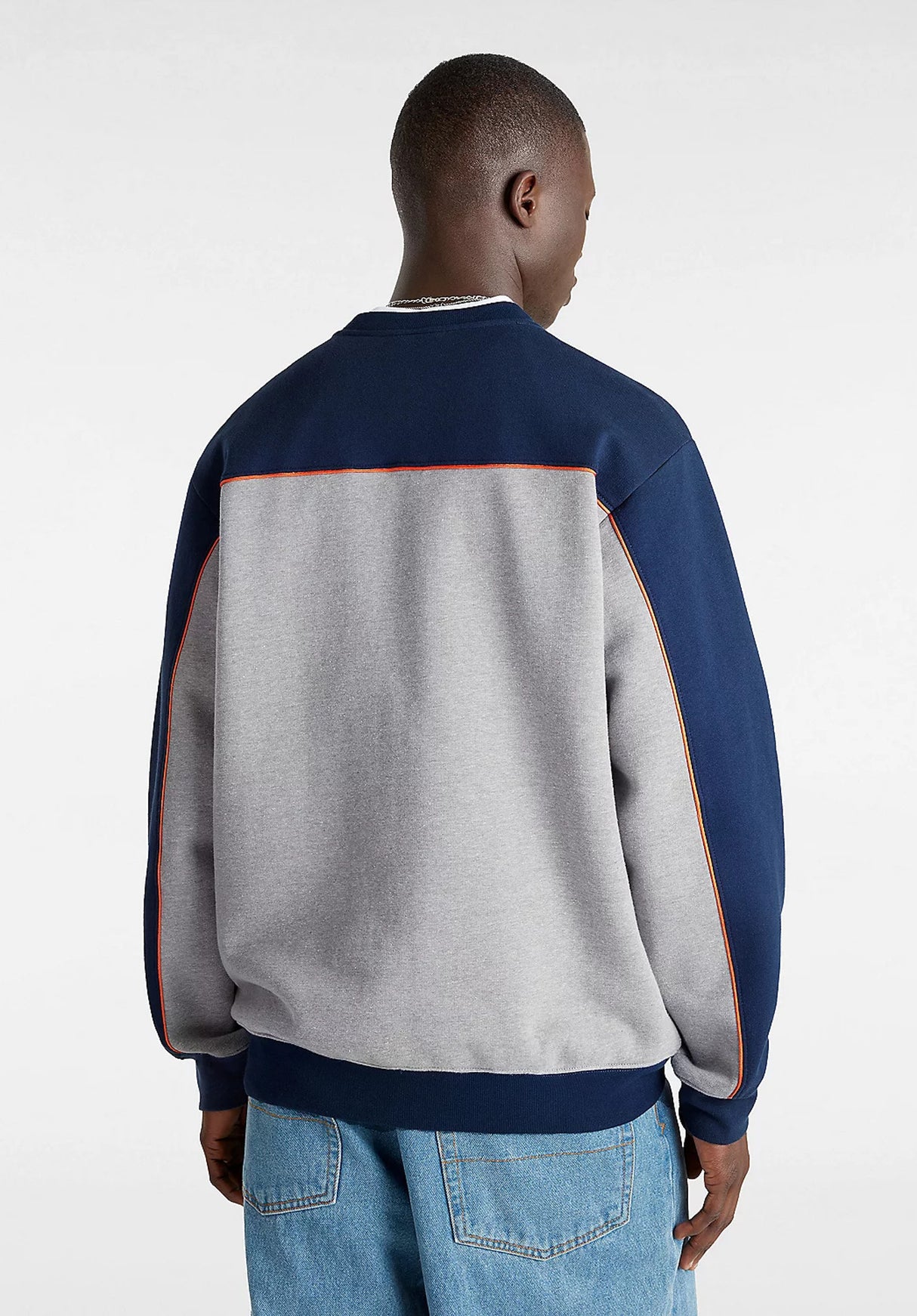 Retro V Loose Crew dress-blues-cement-heather Rueckenansicht