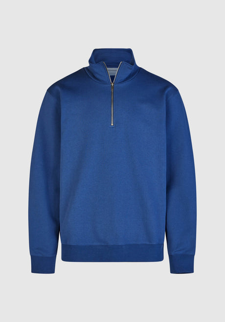 Cleptomanicx Ligull Classic Quarter Zip Felpa estateblue – Vista frontale