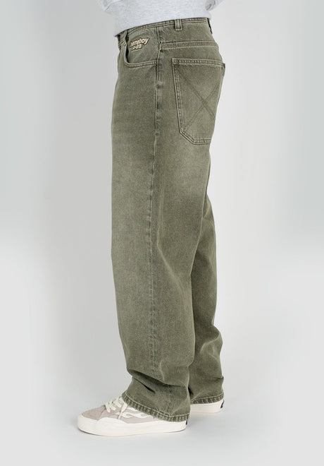 X-tra Baggy Dye Denim washedgreen Closeup1