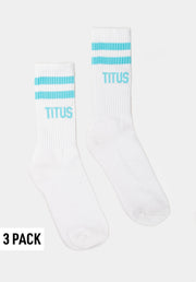 Socks 3 Pack white-tealblue Vorderansicht
