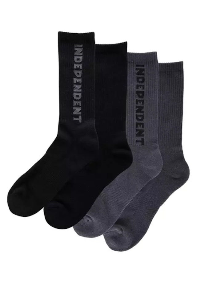 Baseline Mid Crew 2-Pack black-charcoal Vorderansicht