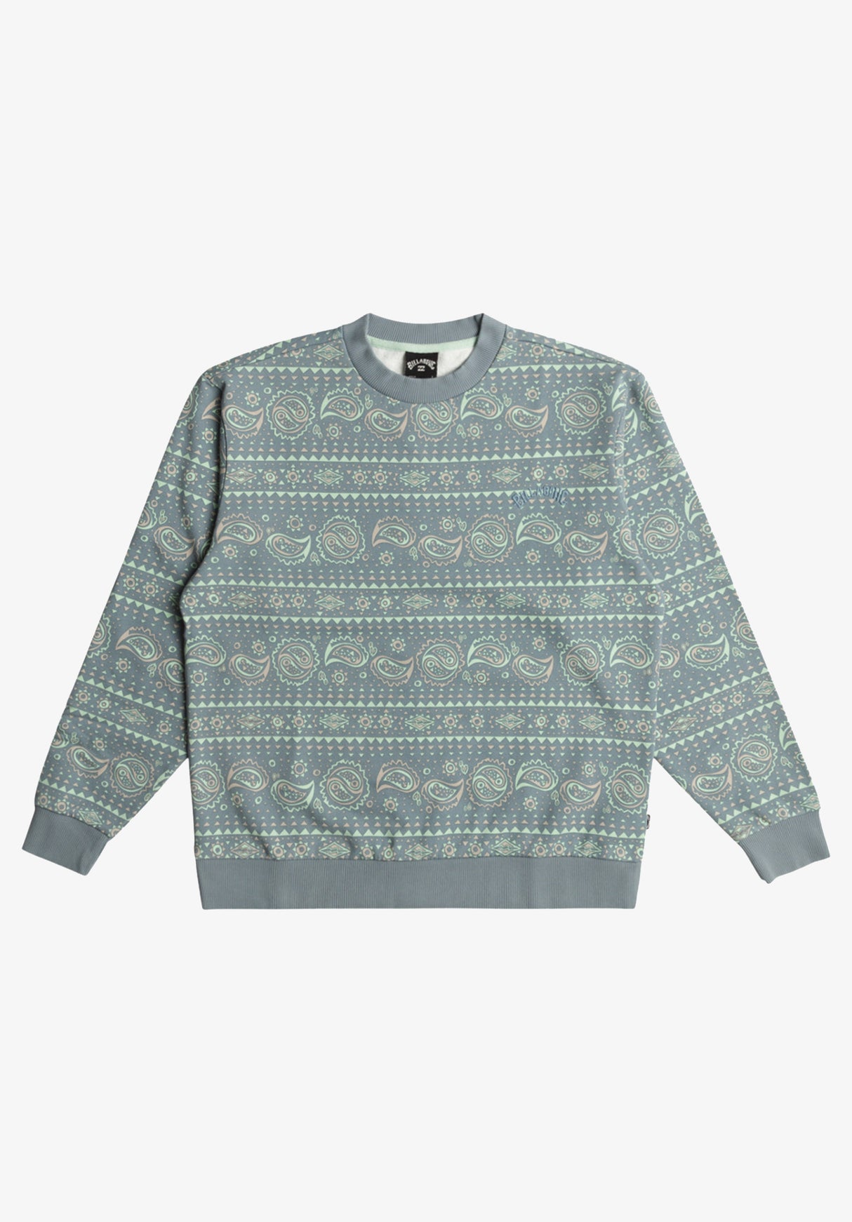 Halfrack Fleece Crew washedblue Vorderansicht