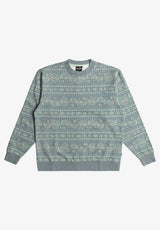 Halfrack Fleece Crew washedblue Vorderansicht