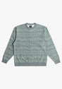 Halfrack Fleece Crew washedblue Vorderansicht