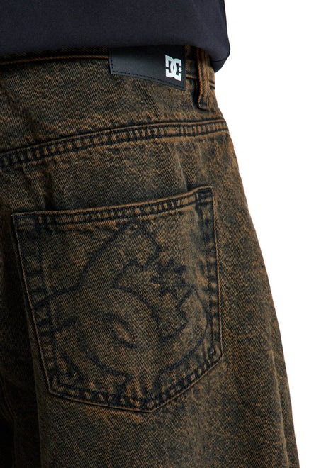 Baggy Denim Short goldenolive Closeup1