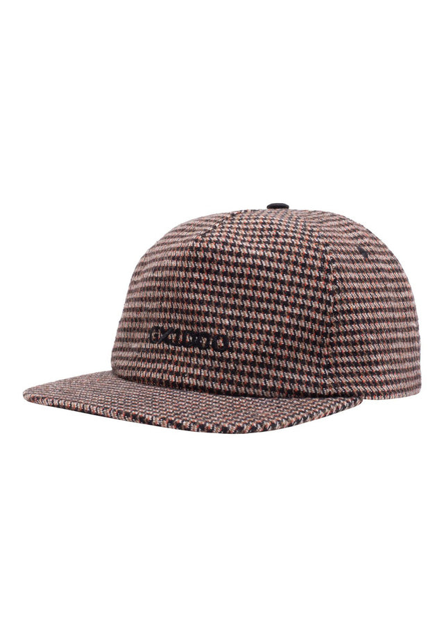 Mini OG Logo Houndstooth 5-Panel Polo Snapback brown-black Vorderansicht