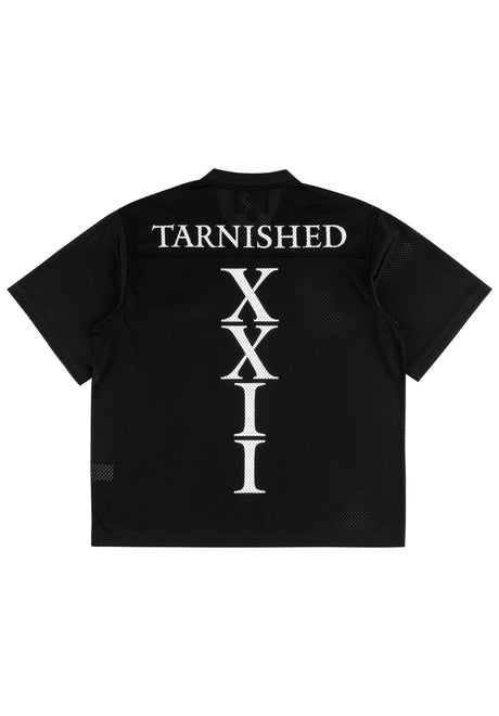 x Eldenring Tarnished Mesh Football Jersey black Rueckenansicht