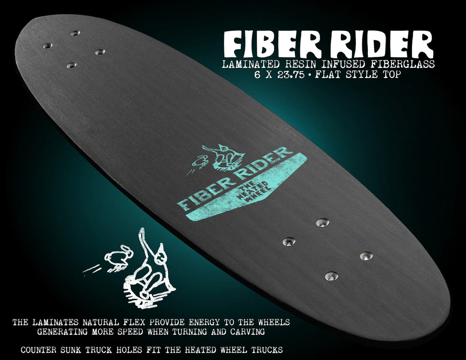 スケートボード Heated wheel Peter Hewitt HEATED WHEEL PETER HEWITT FIBER RIDER POLARIZER DECK (6 x