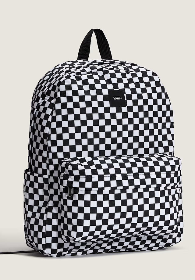 Old Skool Check Backpack black-white Vorderansicht