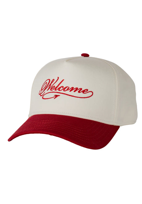 Welcome Wicked Snapback Gorra red-white – Vista frontal